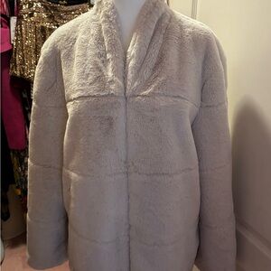 Simply Vera Vera Wang Off-White Faux Fur Teddy Jacket